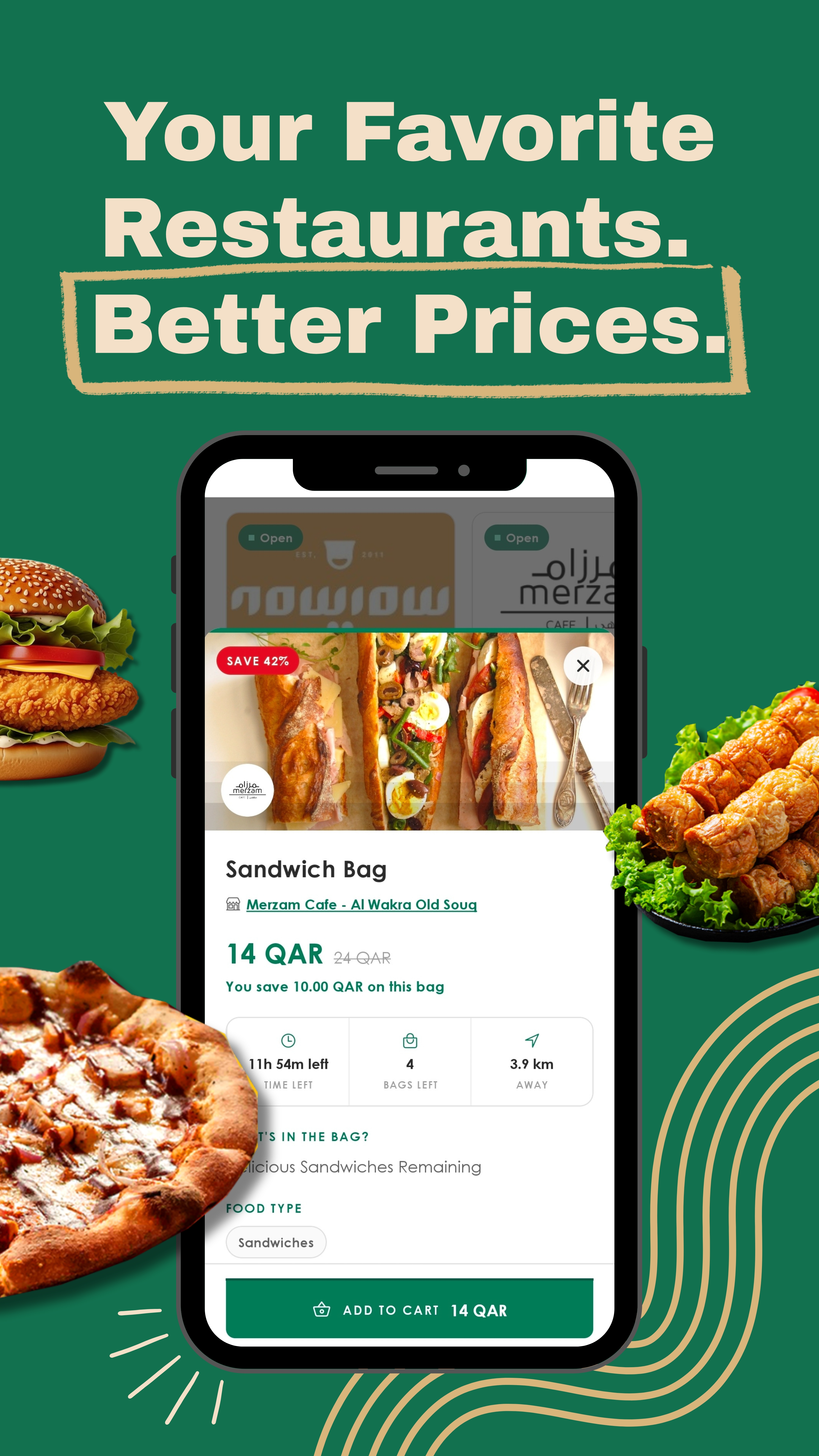 Ni'ma marketing poster: Your Favorite Restaurants, Better Prices