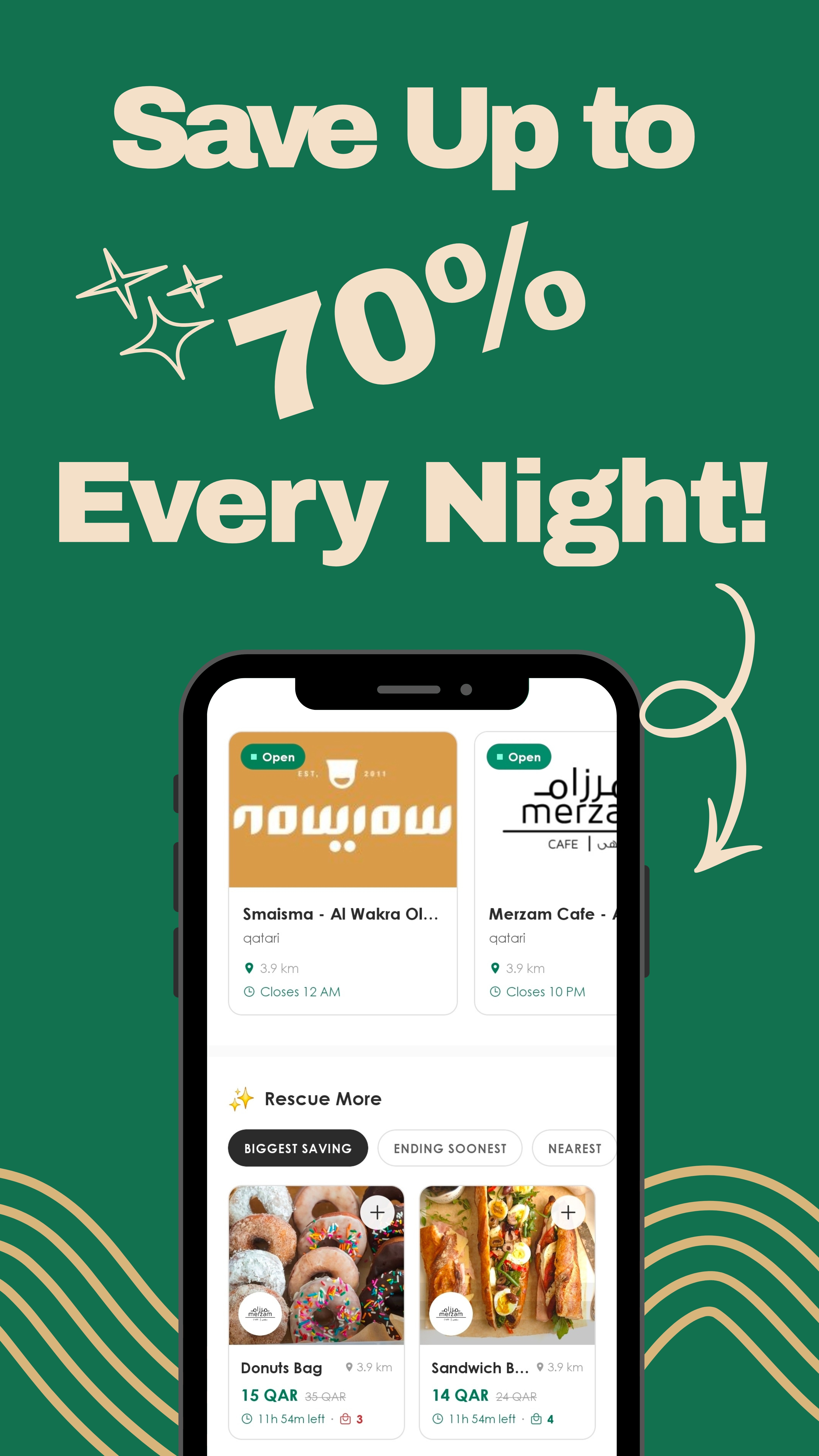 Ni'ma marketing poster: Every Order Saves a Meal