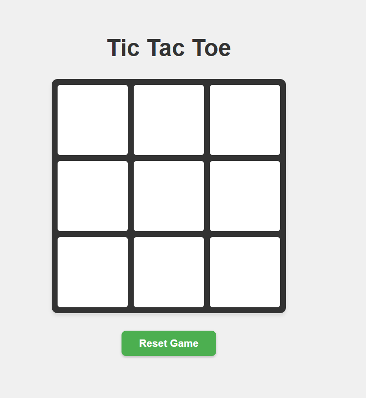 Tic-Tac-Toe web game idle state