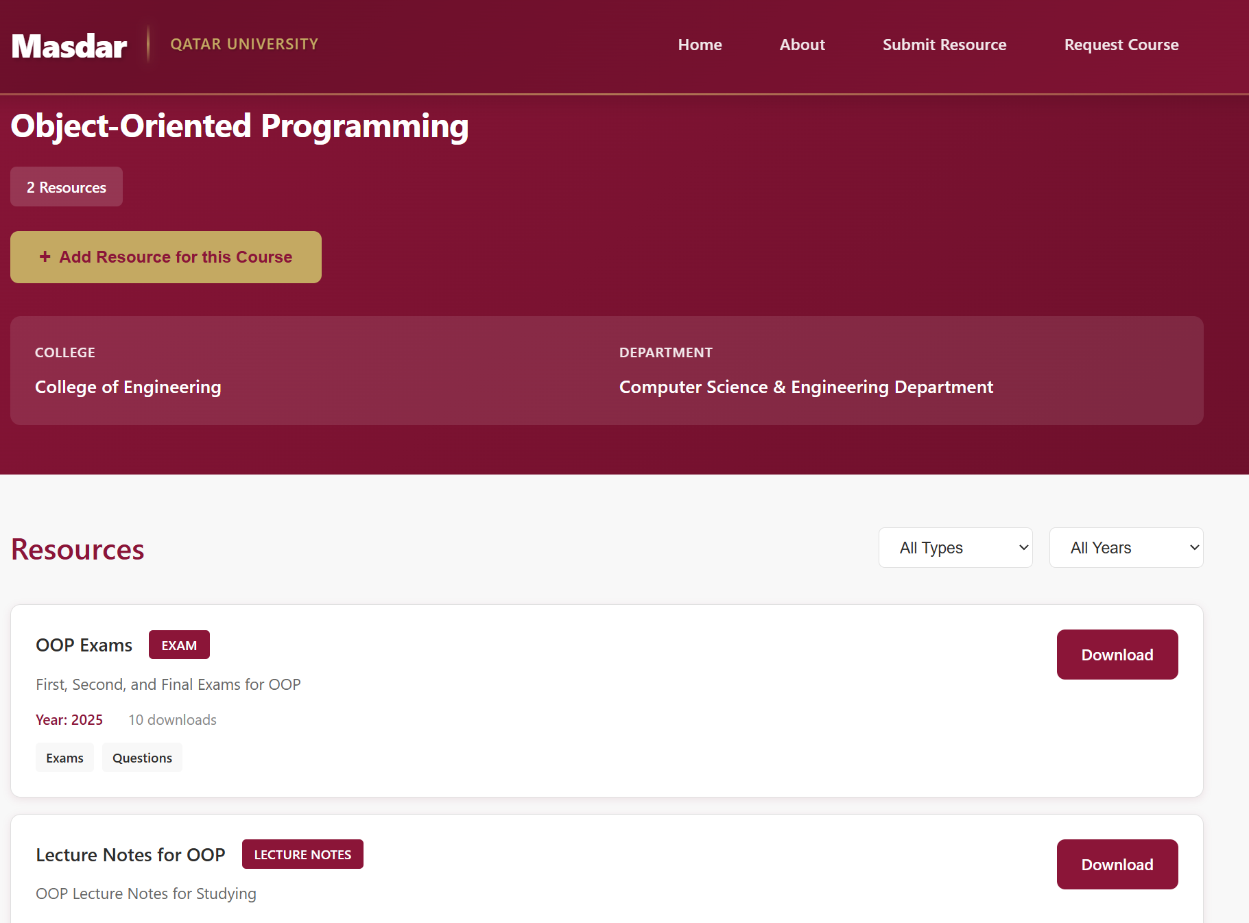 QU Edu Content Course Detail