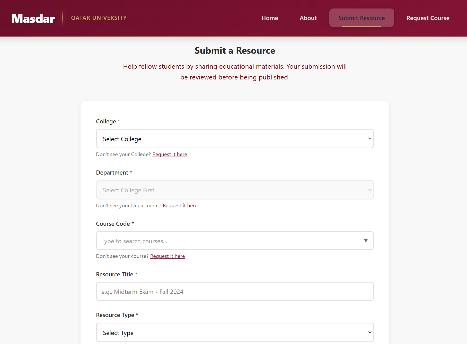 QU Edu Content Submit Resource